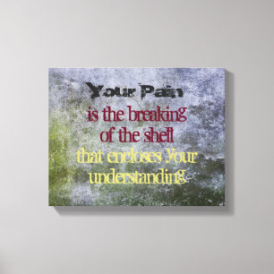 Inspirerend Quote in een mossy stenen wandtextuur Canvas Afdruk