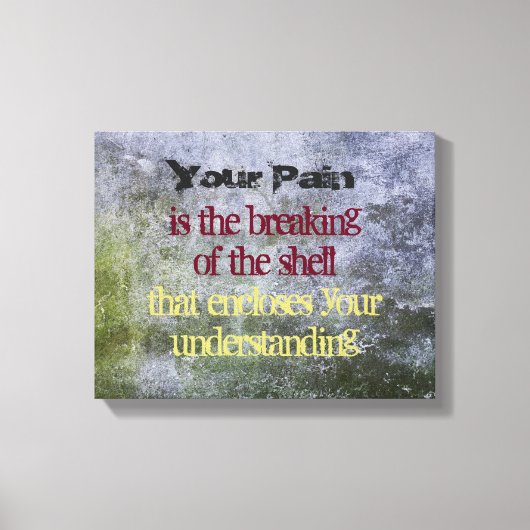 Inspirerend Quote in een mossy stenen wandtextuur Canvas Afdruk (Voorkant)
