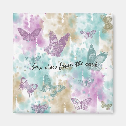 Inspirerend quote Joy Rises from the Soul Magneet (Voorkant)