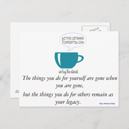 Inspirerend quote Kaart | 7 kopjes thee (#2) (Voorkant / Achterkant)