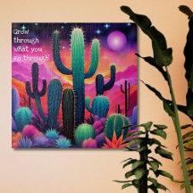 inspirerend quote, kleurrijk cactus landschap