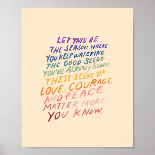 Inspirerend quote, kleurrijk poster