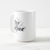 Inspirerend quote, leven met een doel koffiemok (Voorkant links)