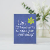 Inspirerend quote: Leven, Momenten, Adem Briefkaart (Staand voorkant)