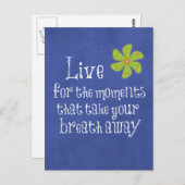 Inspirerend quote: Leven, Momenten, Adem Briefkaart (Voorkant / Achterkant)