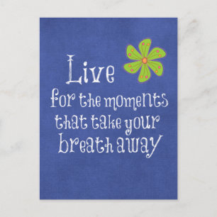 Inspirerend quote: Leven, Momenten, Adem Briefkaart