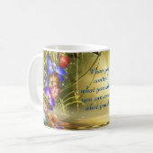 Inspirerend quote machtigt uw mindset Blue Gold Koffiemok (Voorkant links)