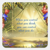 Inspirerend quote machtigt uw mindset Blue Gold Vierkante Sticker (Voorkant)