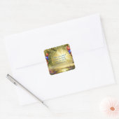 Inspirerend quote machtigt uw mindset Blue Gold Vierkante Sticker (Envelop)