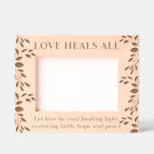 Inspirerend quote met liefde, geloof, vrede en hoo gegraveerde lijstjes (Voorkant)