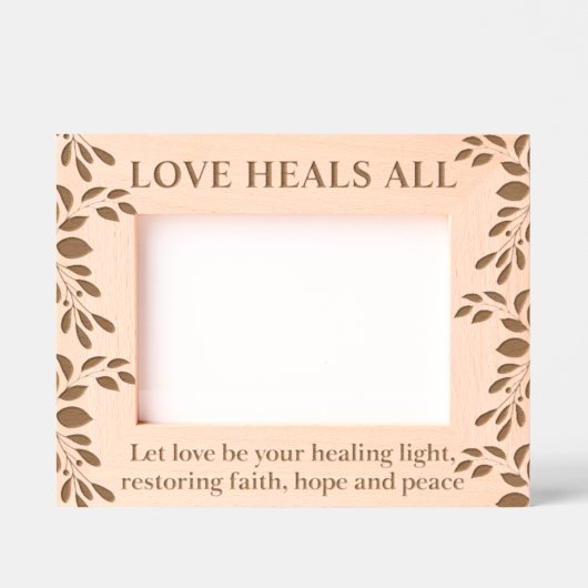 Inspirerend quote met liefde, geloof, vrede en hoo gegraveerde lijstjes (Voorkant)