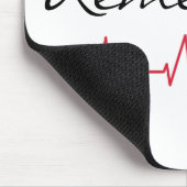 Inspirerend quote met rode hartslag muismat (Hoek)