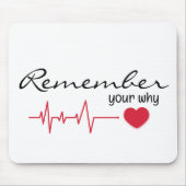 Inspirerend quote met rode hartslag muismat (Voorkant)