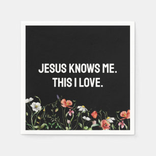 Inspirerend quote met wilde bloemen servet