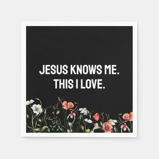 Inspirerend quote met wilde bloemen servet (Voorkant)