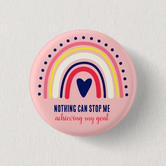 INSPIREREND QUOTE MODERN BOHO REGENBOOG RONDE BUTTON 3,2 CM (Voorkant)
