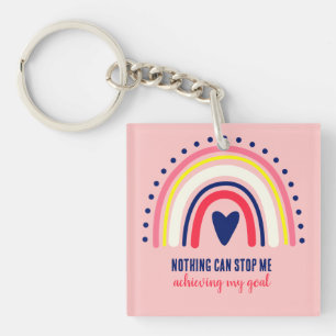 INSPIREREND QUOTE MODERN  BOHO REGENBOOG SLEUTELHANGER