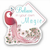 Inspirerend quote mooie pauw sticker (Voorkant)