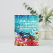 Inspirerend quote onder koralen briefkaart (Staand voorkant)