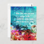 Inspirerend quote onder koralen briefkaart (Voorkant / Achterkant)