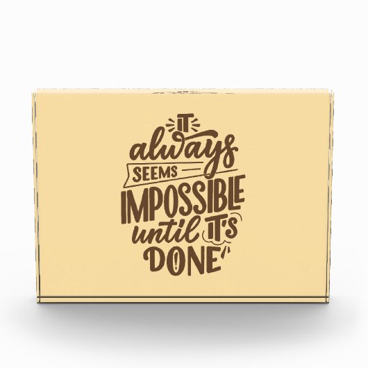 Inspirerend quote - Onmogelijk totdat het klaar is Fotoblokken (Voorkant)