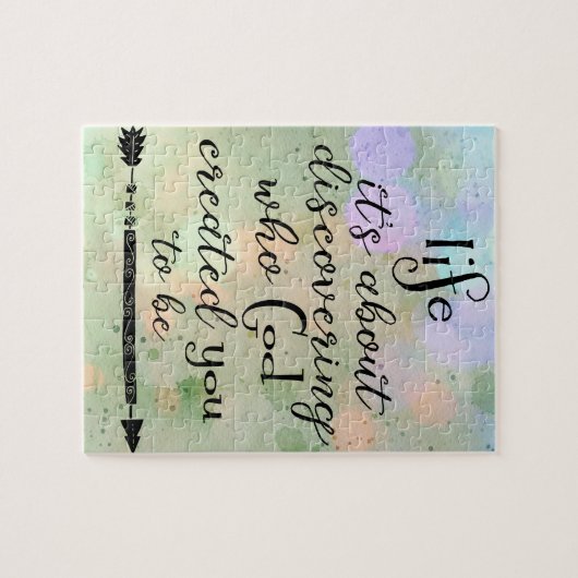 Inspirerend quote: ontdekken wie God heeft geschap Legpuzzel (Horizontaal)