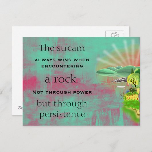 Inspirerend quote op een Abstract schilderij Briefkaart (Voorkant / Achterkant)