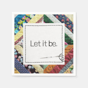 Inspirerend quote op een handgemaakte Quilt Servet