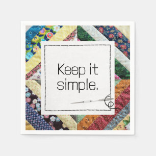 Inspirerend quote op een handgemaakte Quilt Servet