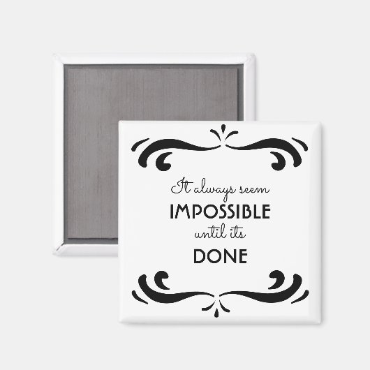 Inspirerend Quote op het leven zwart en wit Magneet (Voorkant / Achterkant)