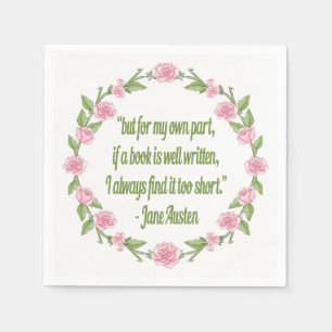 Inspirerend quote over boeken van Jane Austen Servetten