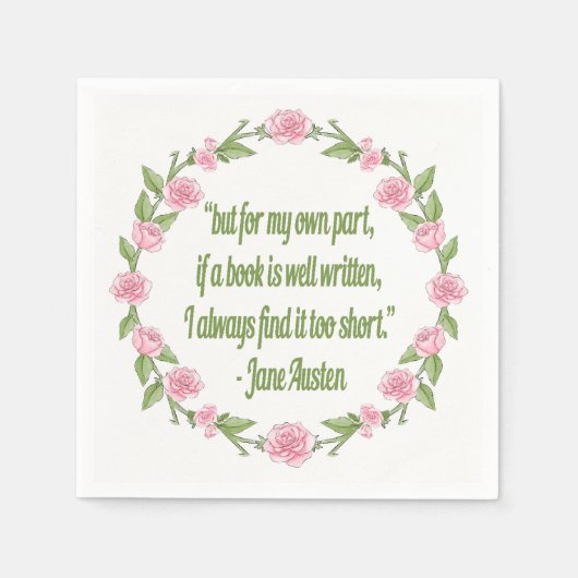 Inspirerend quote over boeken van Jane Austen Servetten (Voorkant)