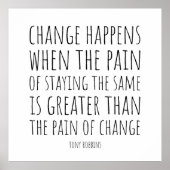 Inspirerend quote over verandering en pijn poster (Voorkant)