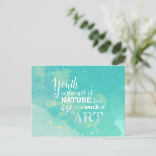 Inspirerend quote over Vergrijzing, Quotation Briefkaart (Staand voorkant)