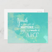 Inspirerend quote over Vergrijzing, Quotation Briefkaart (Voorkant / Achterkant)