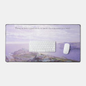 Inspirerend Quote Paarse Blauw Zeegezicht Desk Mat (Keyboard & Muis)