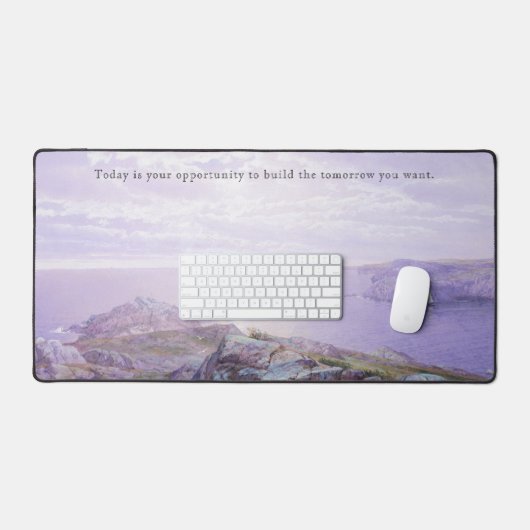 Inspirerend Quote Paarse Blauw Zeegezicht Desk Mat (Keyboard & Muis)