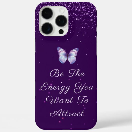 Inspirerend Quote paarse glitters vlinder Case-Mate iPhone Case (Achterkant)