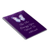 Inspirerend Quote paarse glitters vlinder Notitieboek (Rechterzijde)