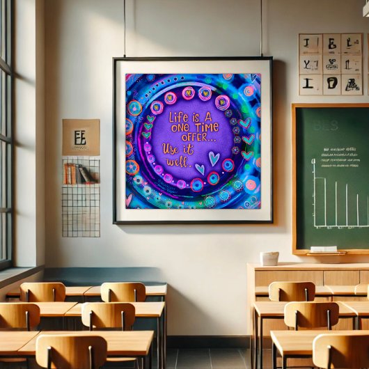 Inspirerend quote Paarse school Poster