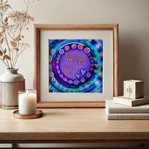 Inspirerend quote Paarse school Poster