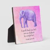 Inspirerend Quote Paarse Waterverf Elephant Fotoplaat (Voorkant)