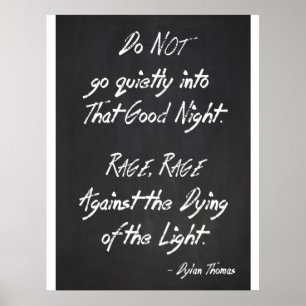 Inspirerend Quote Poster - Dylan Thomas - Rage