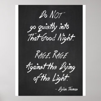 Inspirerend Quote Poster - Dylan Thomas - Rage