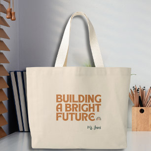 Inspirerend quote Rainbow Teacher Appreciation Grote Tote Bag