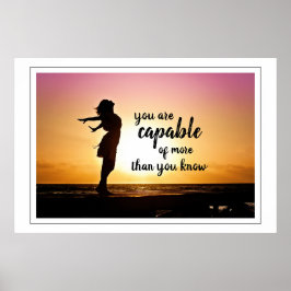 Inspirerend Quote Seascape Waves Beach Poster