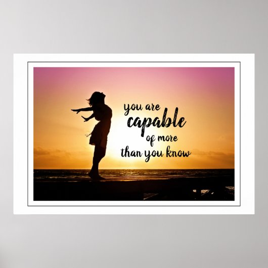 Inspirerend Quote Seascape Waves Beach Poster (Voorkant)