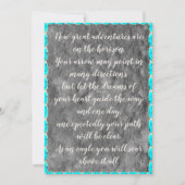 Inspirerend quote turquoise afstuderen kaarten (Voorkant)