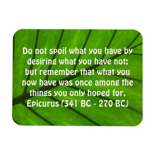 Inspirerend Quote van Epicurus Magnet Magneet (Horizontaal)
