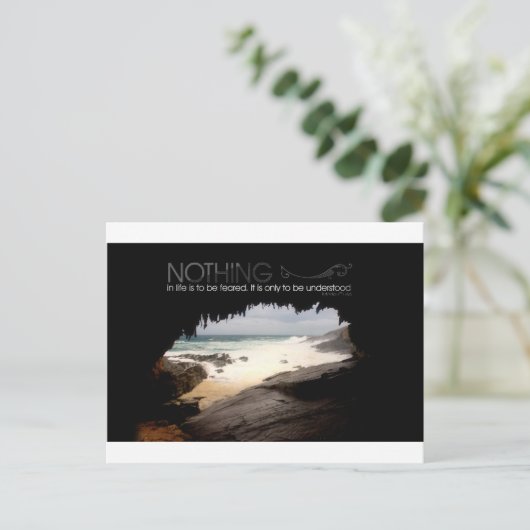 Inspirerend quote van Marie Curie Briefkaart (Staand voorkant)